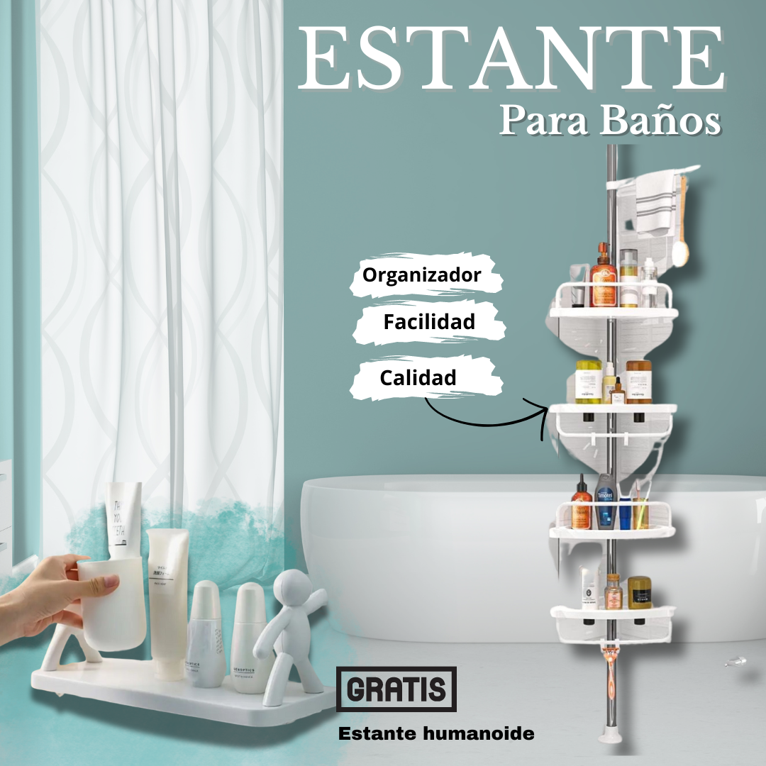 ESTANTE ORGANIZAOR PARA BAÑOS + ESTANTE HUMANOIDE GRATIS