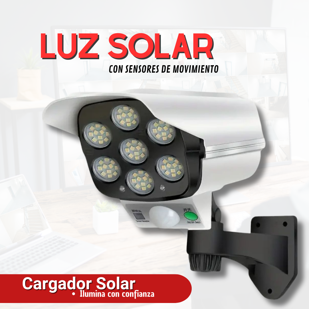 Lampara con sensores de movimiento y cargador Solar